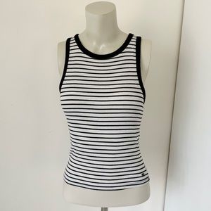 AEO | High Neck Black & Striped Tank